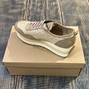 Naked Feet gold platform sneakers